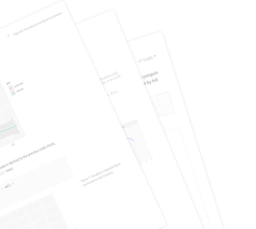 Stack of three printed articles with text, code, and graphics.
